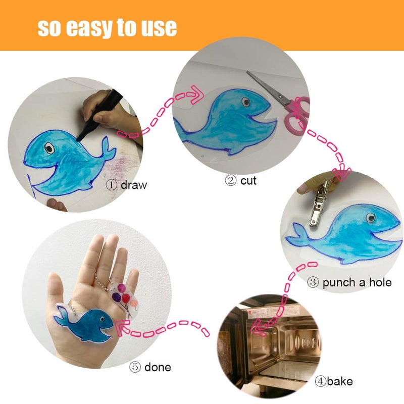 BAISDY 25Pcs Shrink Plastic Sheets, Heat Shrink Paper for Crafts DIY Jewelry Making, 14.5x20cm - Image 5